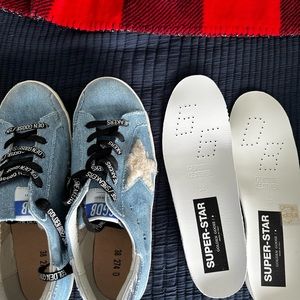 Size 38 NIB denim golden goose super stars